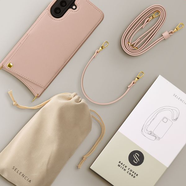 Selencia Nova Telefoonhoes met Koord en Pashouder Samsung Galaxy A57 (5G) - Dusty Rose