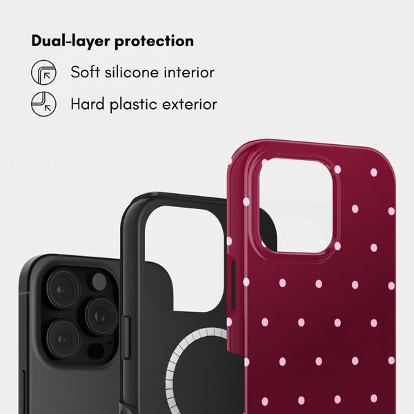 Selencia Vivid Back Cover with MagSafe Apple iPhone 16 Pro - Happy Dots Burgundy