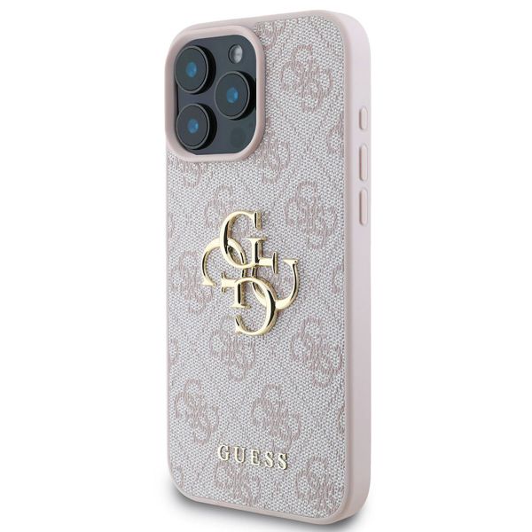 Guess 4G Metal Logo Backcover iPhone 16 Pro - Roze