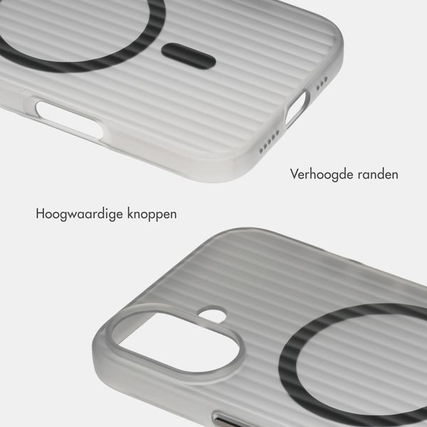 Accezz Lite Backcover met MagSafe | Fluted | Apple iPhone 16 - Grijs