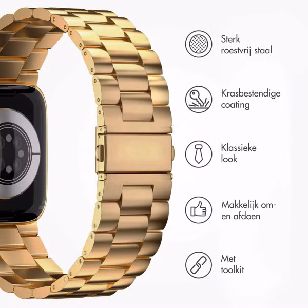 imoshion Stalen bandje Apple Watch Series 1 t/m 9 / SE (38/40/41 mm) | Series 10 / 11 (42 mm) - Goud