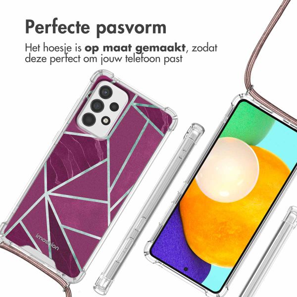 imoshion Design hoesje met koord Samsung Galaxy A52(s) (5G/4G) - Bordeaux Graphic