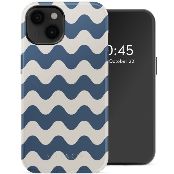 Selencia Vivid Tough Backcover met MagSafe iPhone 14 - Wave Vibes Classic Blue