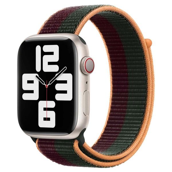 Apple Sport Loop Band Apple Watch Series 1 t/m 10 / SE / Ultra (2) (44/45/46/49 mm) - Dark Cherry/Forest Green