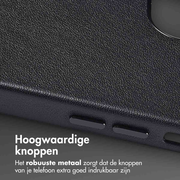 Accezz MagSafe Leather Backcover Apple iPhone 12 (Pro) - Onyx Black