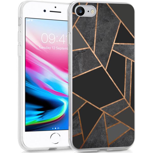 imoshion Design hoesje iPhone SE (2022 / 2020) / 8 / 7 / 6s - Grafisch Koper / Zwart