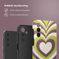 Selencia Vivid Tough Backcover Samsung Galaxy A15 (5G/4G) - Double Hearts Plum Fern