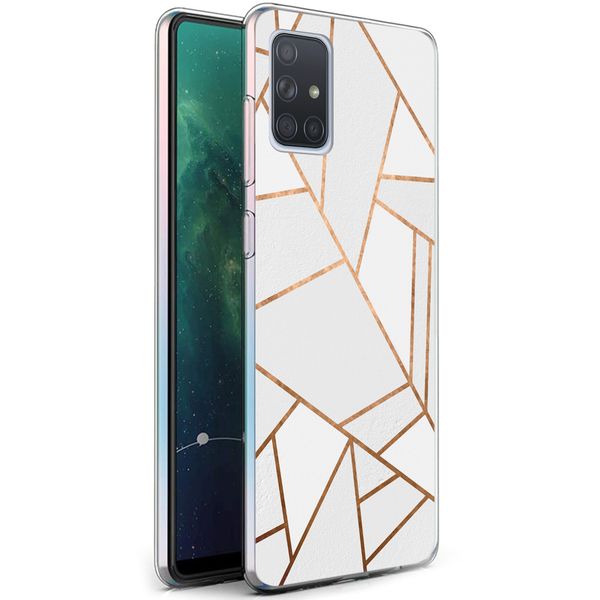 imoshion Design hoesje Samsung Galaxy A71 - Grafisch Koper / Wit