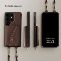 Selencia Sera Telefoonhoes met Koord en Envelop Pashouder Samsung Galaxy S25 Ultra - Chocolate Brown
