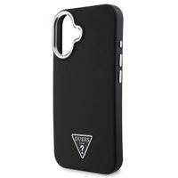 Guess Grained Triangle Case MagSafe Apple iPhone 16 - Zwart