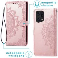 imoshion Mandala Bookcase Oppo Find X5 5G - Rosé Goud