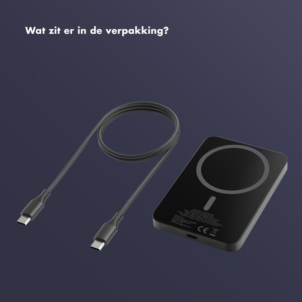 Selencia Vivid MagSafe Powerbank 5.000 mAh - Draadloze Powerbank - MagSafe en Qi2 - Black / Swirl Black