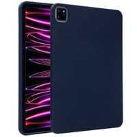 Accezz Liquid Silicone Backcover met penhouder iPad Pro 11 (2018/2020/2021/2022) - Donkerblauw