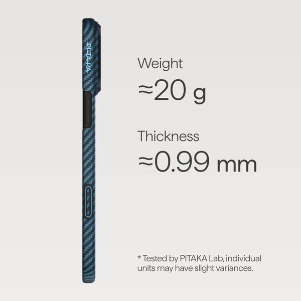 Pitaka Ultra Slim Backcover Apple iPhone 17 Pro - Blauw