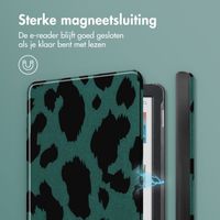 imoshion Design Slim Hard Case Bookcase Kobo Clara Colour / BW - Green Leopard