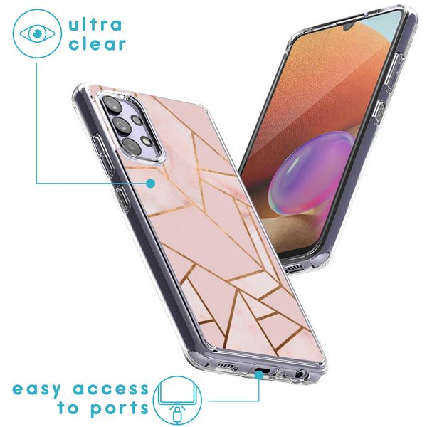 imoshion Design hoesje Samsung Galaxy A32 (4G) - Grafisch Koper / Roze