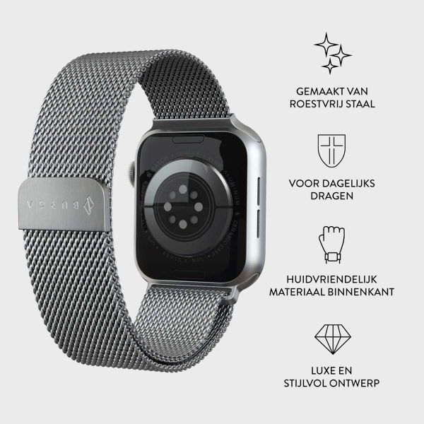 Burga Milanees bandje Apple Watch Series 1 t/m 9 / SE (38/40/41 mm) | Series 10 (42 mm) - Zilver