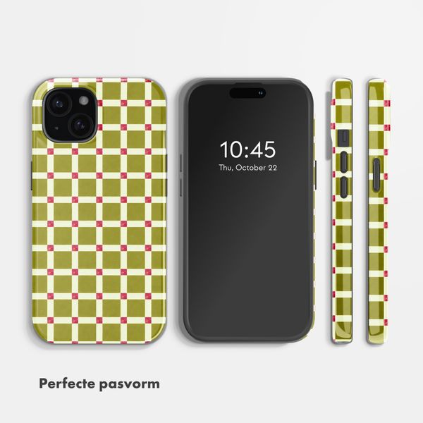 Selencia Vivid Backcover met MagSafe Apple iPhone 15 - Check This Olive