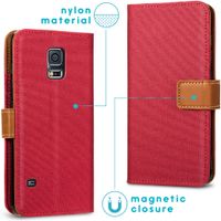 imoshion Luxe Canvas Bookcase Samsung Galaxy S5 (Plus) / Neo - Rood