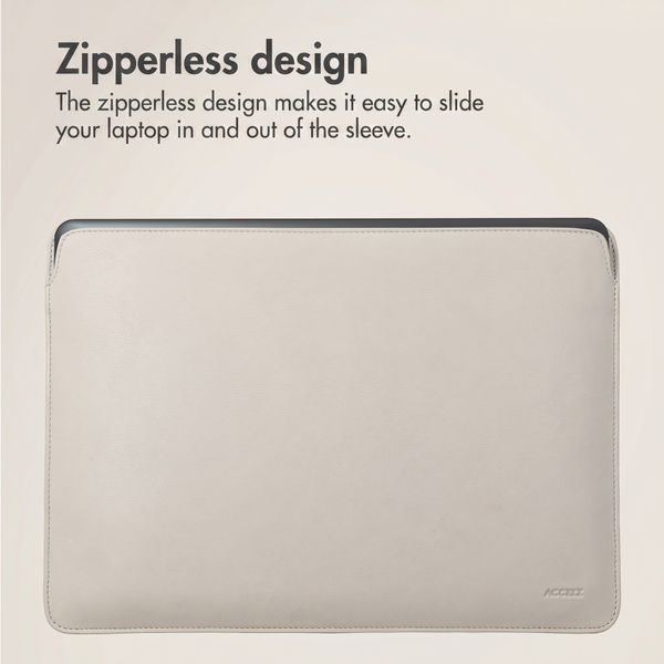 Accezz Leather laptop sleeve 15 inch - Beige