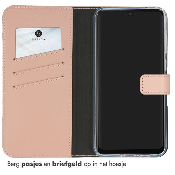 Selencia Echt Leren Bookcase Samsung Galaxy A55 - Dusty Pink