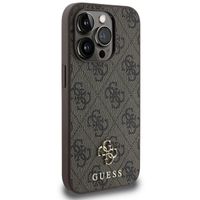 Guess 4G Metal Logo Backcover MagSafe Apple iPhone 15 Pro - Bruin