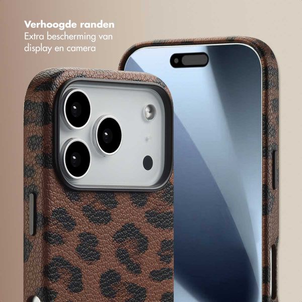 Selencia Sabi Backcover Panterprint met MagSafe Apple iPhone 17 Pro - Mocha Brown