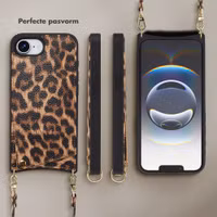 Selencia Nova Telefoonhoes met Koord en Pashouder Apple iPhone 16e - Leopard