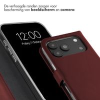 Selencia Echt Leren Bookcase Apple iPhone 18 Pro / 17 Pro - Burgundy