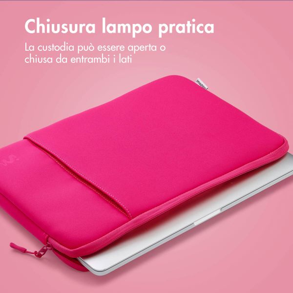 imoshion Laptop hoes 13 inch - Laptopsleeve met vak - Hot Pink
