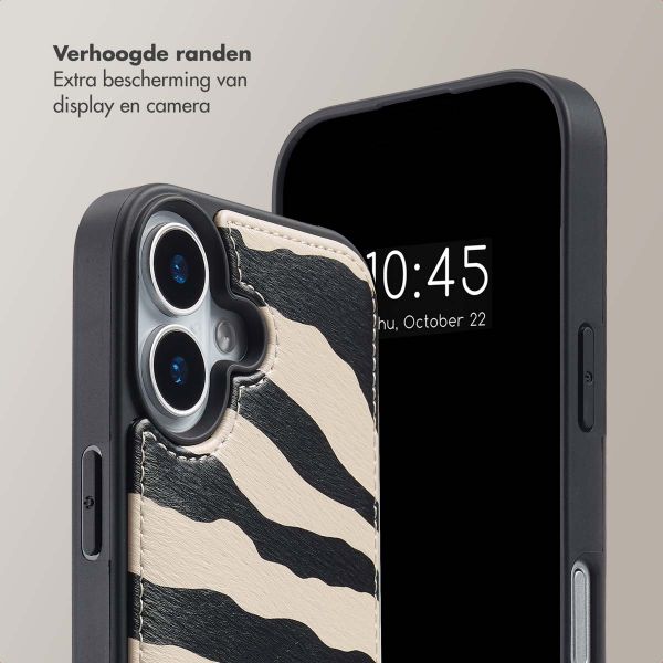 Selencia Nova Telefoonhoes met Koord en Pashouder Apple iPhone 17 - Zazzy Zebra