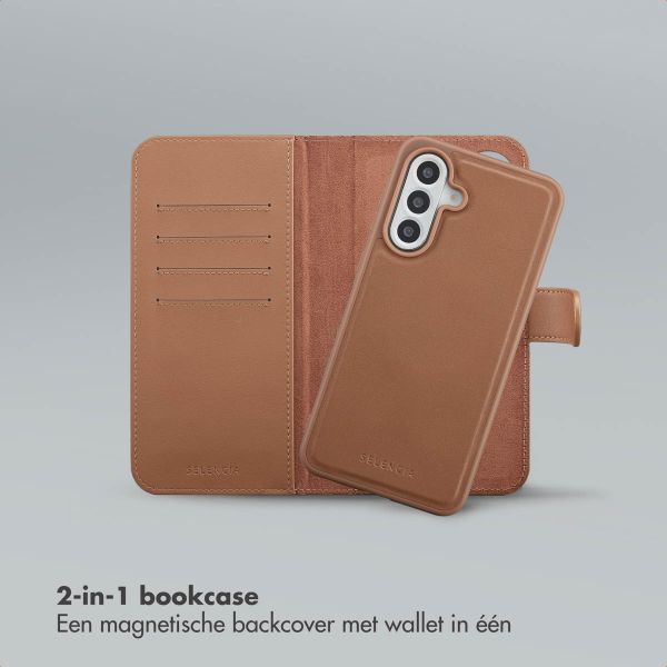 Selencia Olyn Uitneembare Bookcase met MagSafe Samsung Galaxy A56 - Bruin