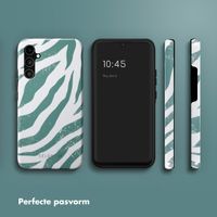 Selencia Vivid Tough Backcover Samsung Galaxy A34 (5G) - Colorful Zebra Pine Blue