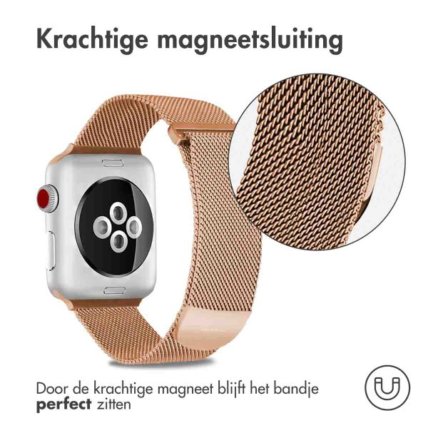 imoshion Milanees magnetisch bandje Apple Watch Series 1 - 11 / SE / Ultra (44/45/46/49 mm) - Maat S - Rosé Goud