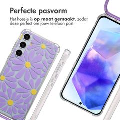 imoshion Design hoesje met koord Samsung Galaxy A55 - Tropical Violet Flowers Connect