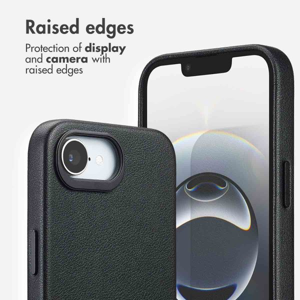 Accezz Leather Back Cover with MagSafe Apple iPhone 17e / 16e - Onyx Black