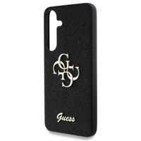 Guess 4G Metal Logo Glitter Backcover Samsung Galaxy S25 Plus - Zwart