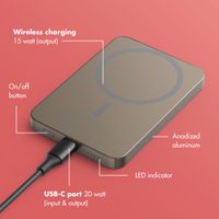 Selencia Vivid Powerbank 5,000 mAh - Wireless Powerbank - MagSafe and Qi - Desert Gold / Rosy Marble