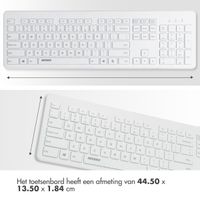 Accezz Premium Desktop QWERTY Bluetooth Keyboard - Wit