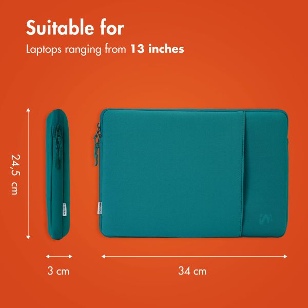 imoshion Laptop sleeve with storage pocket 13 inch - Petrol Green