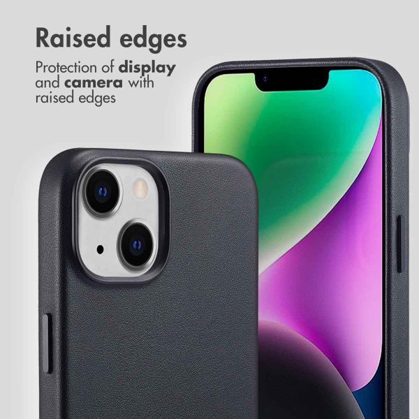 Accezz Leather Back Cover with MagSafe Apple iPhone 14 - Onyx Black