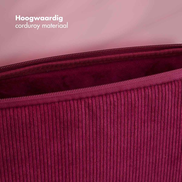 Selencia Corduroy Laptop hoes 13-14 inch - Laptopsleeve - Dark Rose