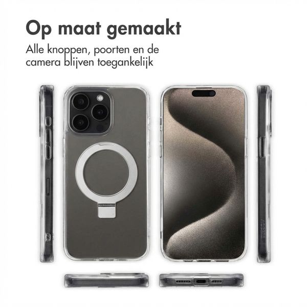 Accezz Ring Stand Backcover met MagSafe Apple iPhone 15 Pro Max - Transparant