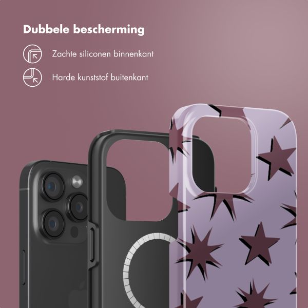 Selencia Vivid Backcover met MagSafe Apple iPhone 15 Pro - Stars Plum Lilac
