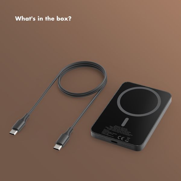 Selencia Vivid Powerbank 5,000 mAh - Wireless Powerbank - MagSafe and Qi - Black / Wild Leo