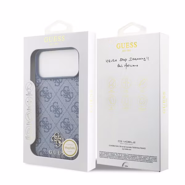 Guess 4G Metal Logo Backcover MagSafe Apple iPhone 17 Pro Max - Blauw
