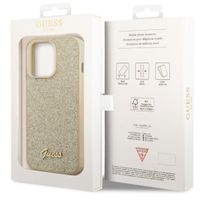 Guess Glitter Flakes Backcover Apple iPhone 14 Pro - Goud