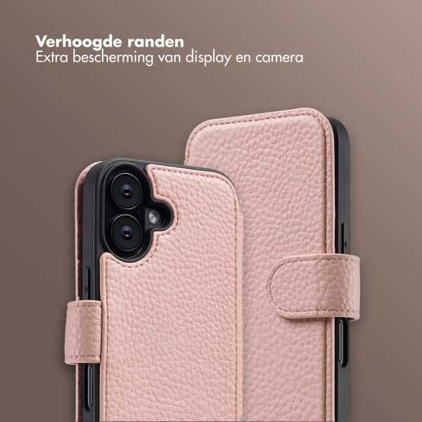 Selencia Riva Bookcase met MagSafe en Koord Apple iPhone 16 - Old Pink