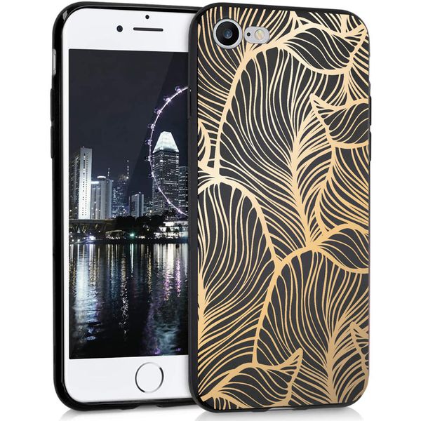 imoshion Design hoesje iPhone SE (2022 / 2020) / 8 / 7 - Bladeren / Zwart