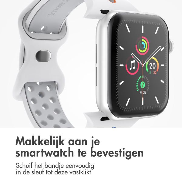 imoshion Sport⁺ bandje Apple Watch Series 1 t/m 11 / SE / Ultra (44/45/46/49 mm) - Maat M/L - White Rainbow
